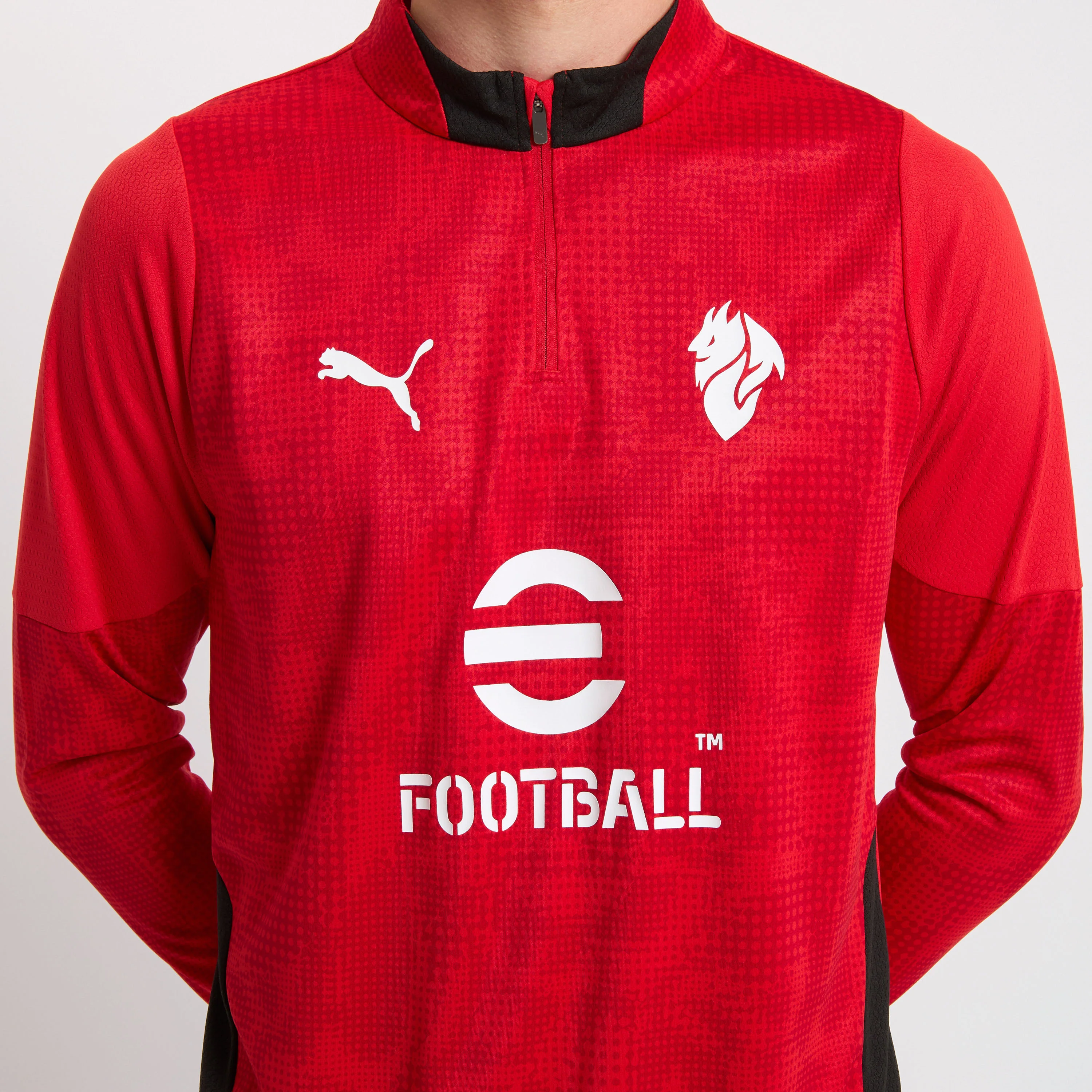 MAGLIA ROSSA MILAN TRAINING 1/4 ZIP A MANICA LUNGA 2025/26 - Image 7