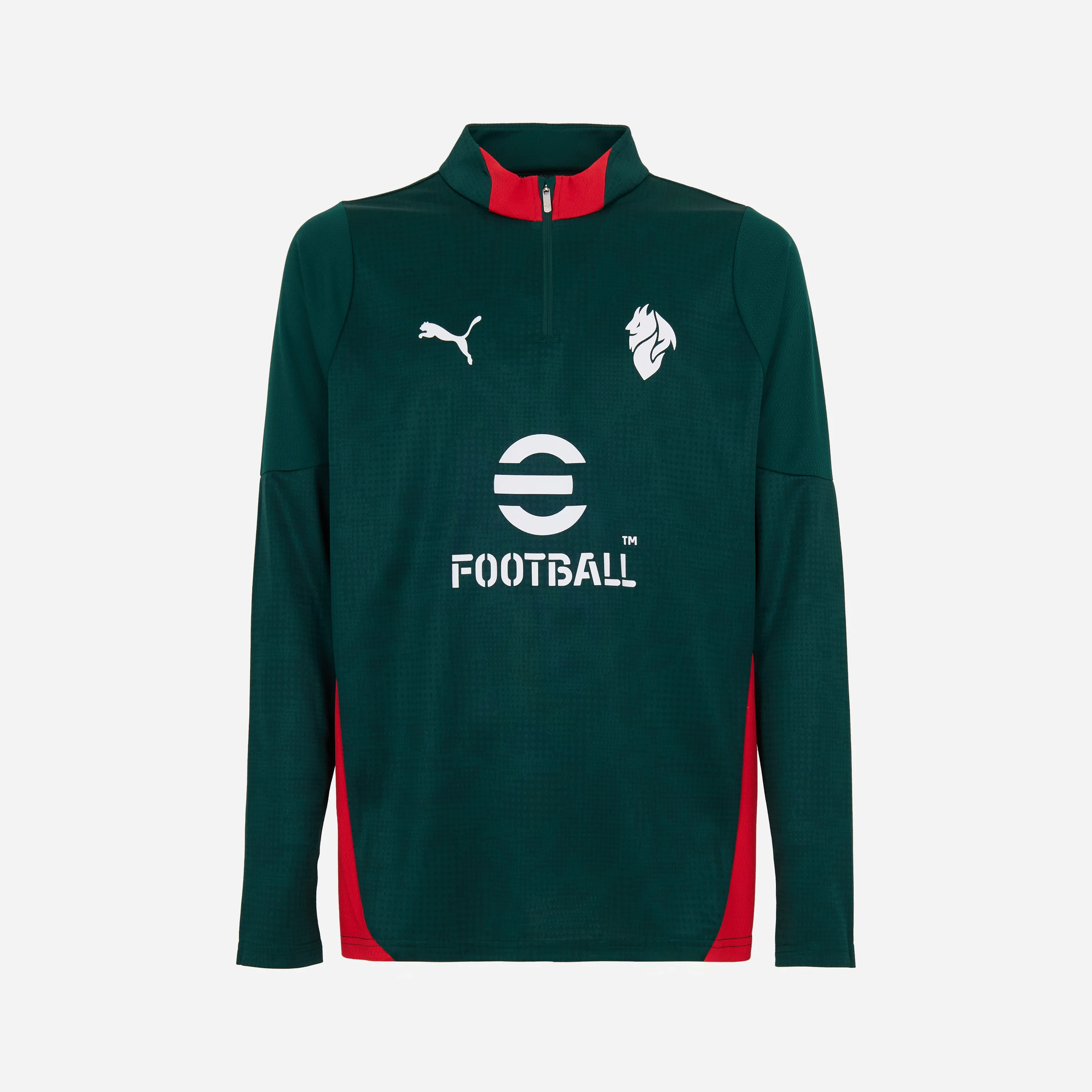 MAGLIA VERDE MILAN TRAINING 1/4 ZIP A MANICA LUNGA 2025/26