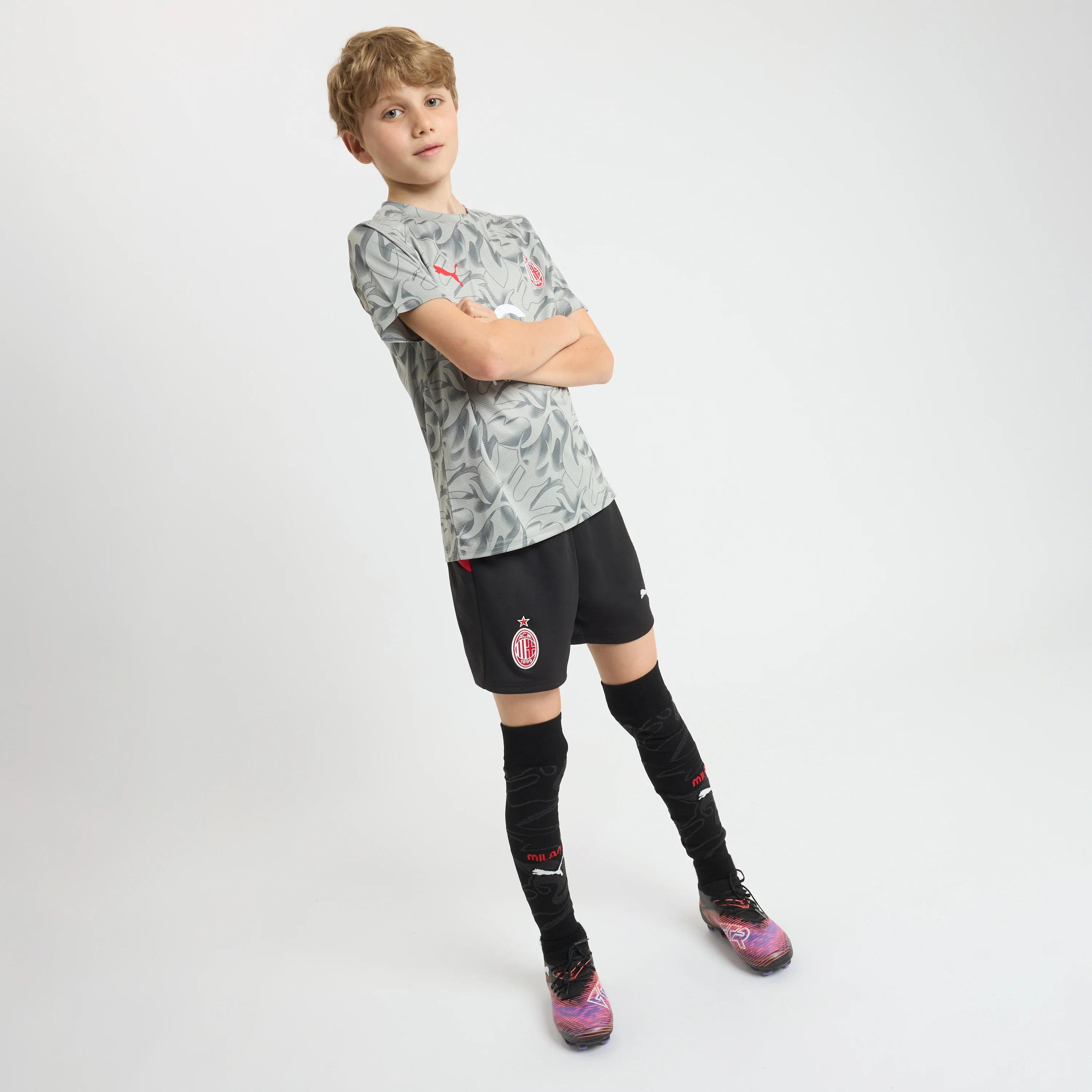 MAGLIA MILAN PREMATCH GRIGIA 2025/26 BAMBINO - Image 5